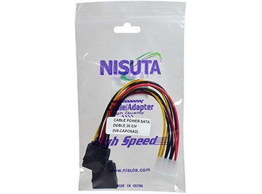 Cable de Alimentacion Nisuta Power SATA doble 15cm (NSCAPOSAD)