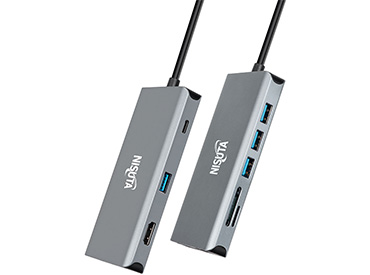 Nisuta Docking USB C 3.1 a HDMI, VGA, Red, Hub USB, Audio, PD, lector tarjetas (NSUCD3)