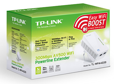 Extensor Powerline WiFi AV500 a 300 Mbps TP-Link (TL-WPA4220)