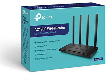 Router Wireless MU-MIMO de Doble Banda AC1900 TP-Link (Archer C80)