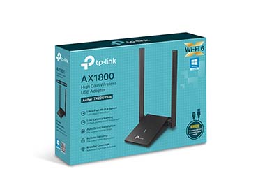 Adaptador USB Wi-Fi 6 AX1800 con 2 antenas TP-Link Archer TX20U Plus