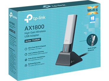 Adaptador USB Wi-Fi 6 AX1800 de alta ganancia TP-Link Archer TX20UH