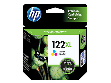 Cartucho original de tinta tricolor de alto rendimiento HP 122XL (CH564HL)