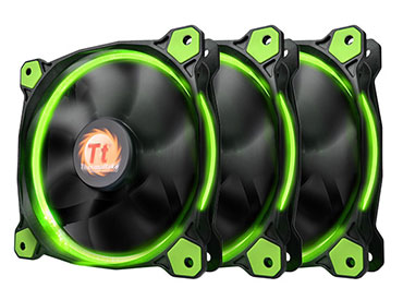 Cooler pack Thermaltake Riing 12 LED Green (pack de 3 ventiladores)