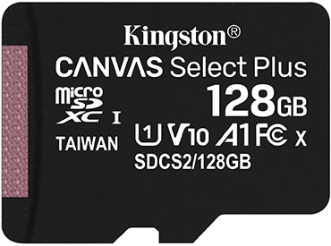 Tarjeta de memoria microSD Kingston Canvas Select Plus 128GB con Adaptador