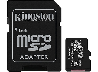 Tarjeta de memoria microSD Kingston Canvas Select Plus 256GB con Adaptador