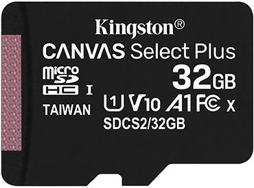 Tarjeta de memoria microSD Kingston Canvas Select Plus 32GB con Adaptador