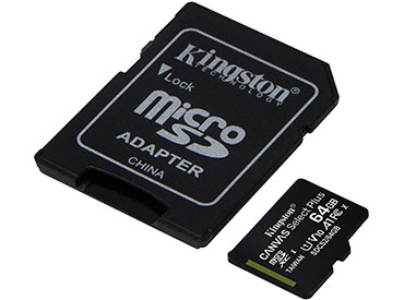 Tarjeta de memoria microSD Kingston Canvas Select Plus 64GB con Adaptador