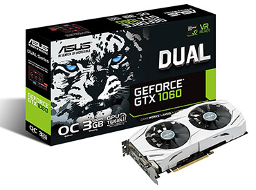 Placa de Video ASUS Dual series GeForce® GTX 1060 OC edition 3GB GDDR5