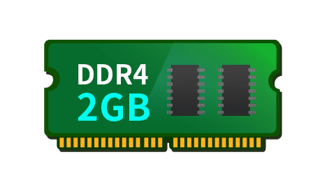 Icono de un módulo de memoria RAM DDR4 de 2GB