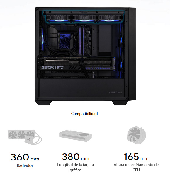 Gabinete ASUS A21 - Black - Amplia compatibilidad