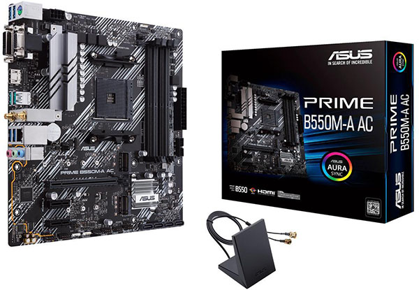 Motherboard ASUS PRIME B550M-A AC y Caja