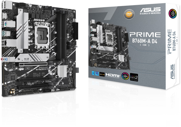 Motherboard ASUS PRIME B760M-A D4-CSM y Caja