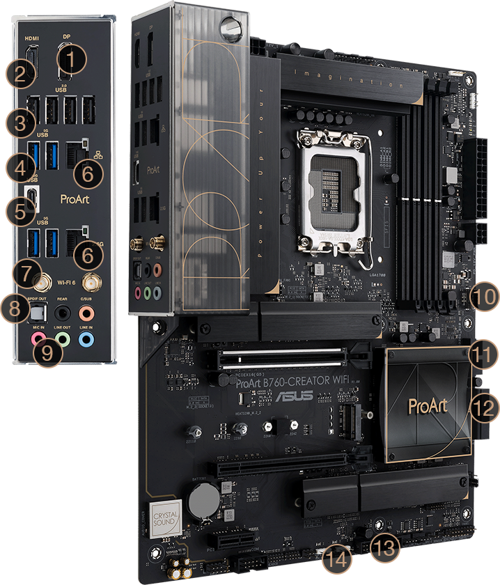 Especificaciones conectividad del Motherboard ASUS ProArt B760-CREATOR WIFI