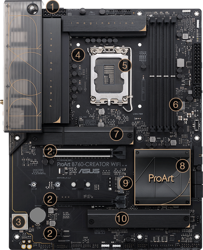 Especificaciones rendimiento del Motherboard ASUS ProArt B760-CREATOR WIFI