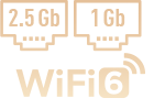 Ícono Ethernet de 2.5 Gb y 1 Gb, WiFi 6