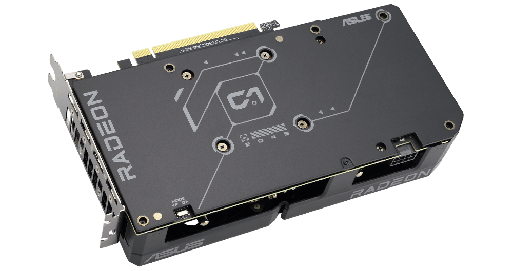 Placa posterior de tarjeta gráfica ASUS Dual Radeon™ RX 7600 XT