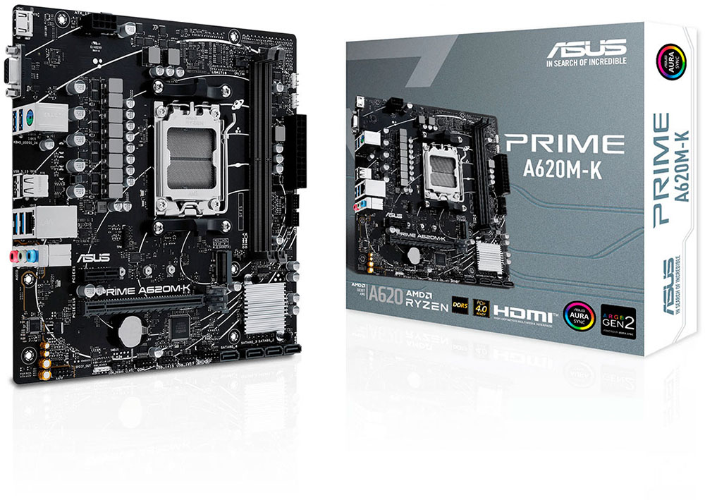 Motherboard ASUS PRIME A620M-K y Caja