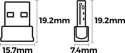 Medidas del adaptador nano: 19.2 mm de alto, 15.7 mm de ancho y 7.4 mm de profundidad