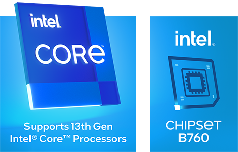 B760 Logo - Soporta Intel Core 13a Gen.
