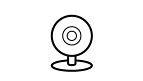 Cámara web USB para reuniones remotas en tiempo real.