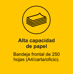 Alta capacidad de papel, Bandeja frontal de 250 hojas (A4/carta/Oficio)