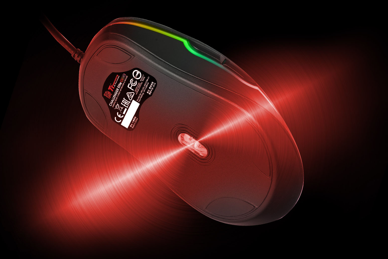 Detalle del sensor del mouse para juegos del Challenger Elite RGB combo