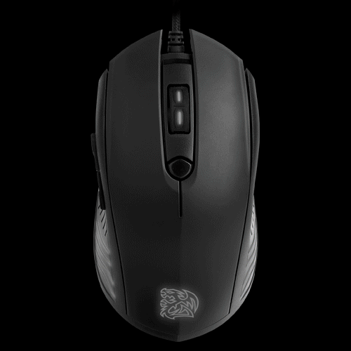 Mouse del Thermaltake CHALLENGER COMBO, con un efecto de iluminación de pulso fijo para añadir ambiente de juego