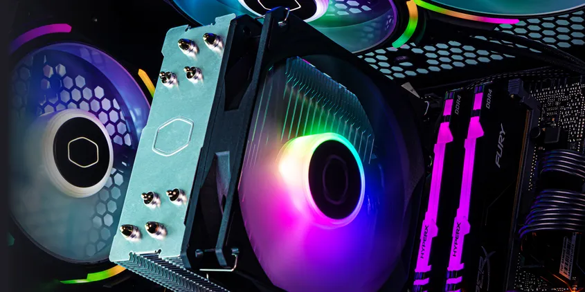 Cooler para CPU Cooler Master Hyper 212 Spectrum V3 instalado en un equipo