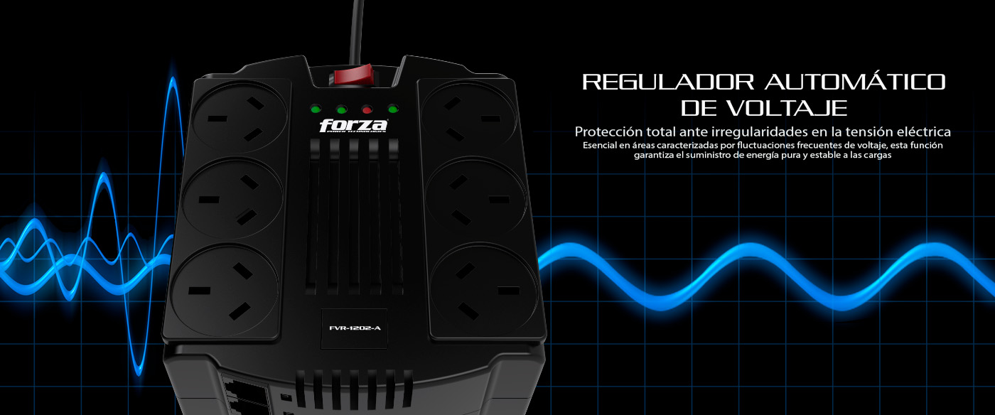 REGULADOR AUTOMÁTICO DE VOLTAJE. Protección total ante irregularidades en la tensión eléctrica. Esencial en áreas caracterizadas por fluctuaciones frecuentes de voltaje, esta función garantiza el suministro de energía pura y estable a las cargas.