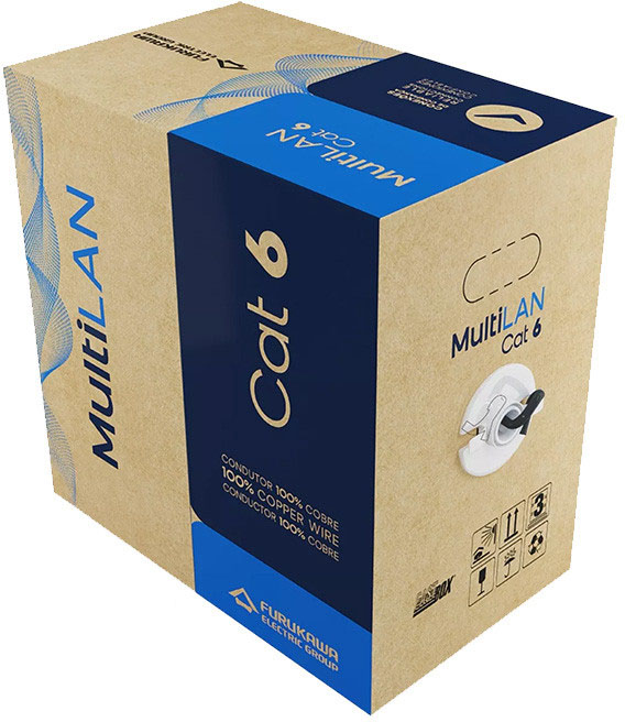 Bobina de cable Furukawa MultiLan Cat.6 U/UTP CM 305 m Gris en Caja tipo Reelex.