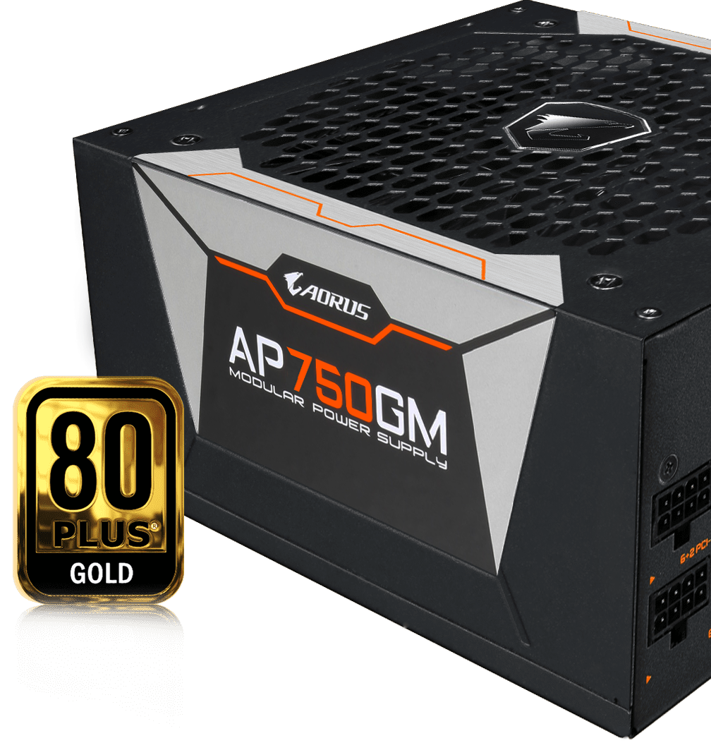 Fuente Gigabyte AORUS P750W 80+ GOLD Modular y LOGO CERTIFICADO 80 PLUS GOLD