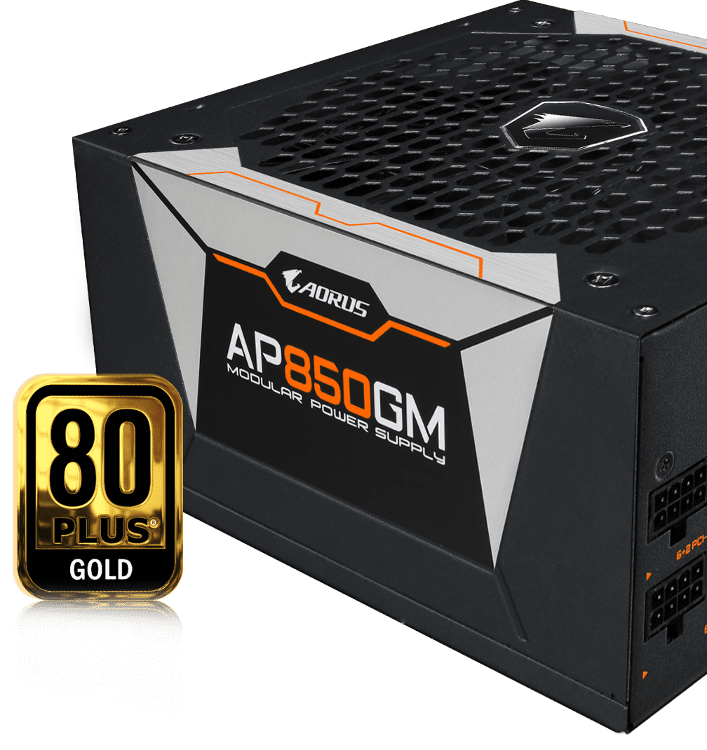 Fuente Gigabyte AORUS P850W 80+ GOLD Modular y LOGO CERTIFICADO 80 PLUS GOLD