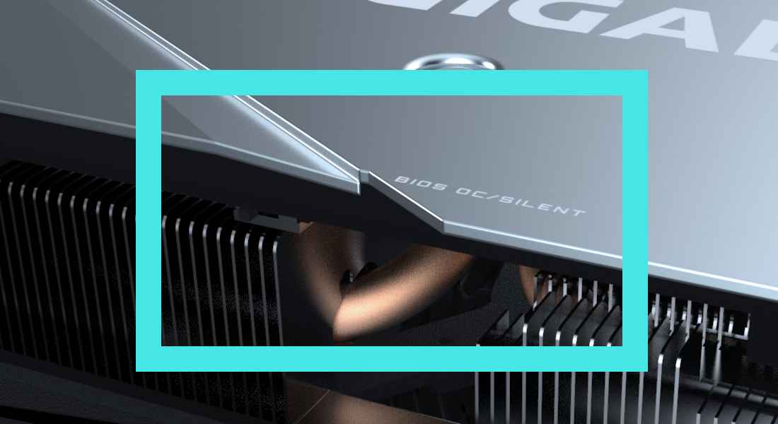 parte posterior de la placa de video GeForce RTX™ 3070 GAMING OC 8G, en primer plano el switch de DUAL BIOS