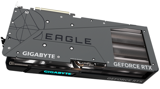 imagen de la placa GeForce RTX™ 4080 16GB EAGLE OC mostrando la placa protectora trasera