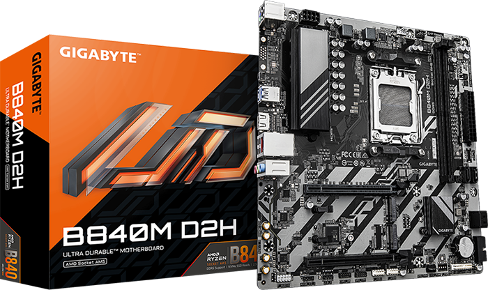 Gigabyte B840M D2H y caja