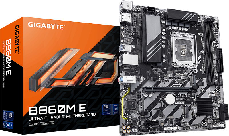 Gigabyte B860M E y caja