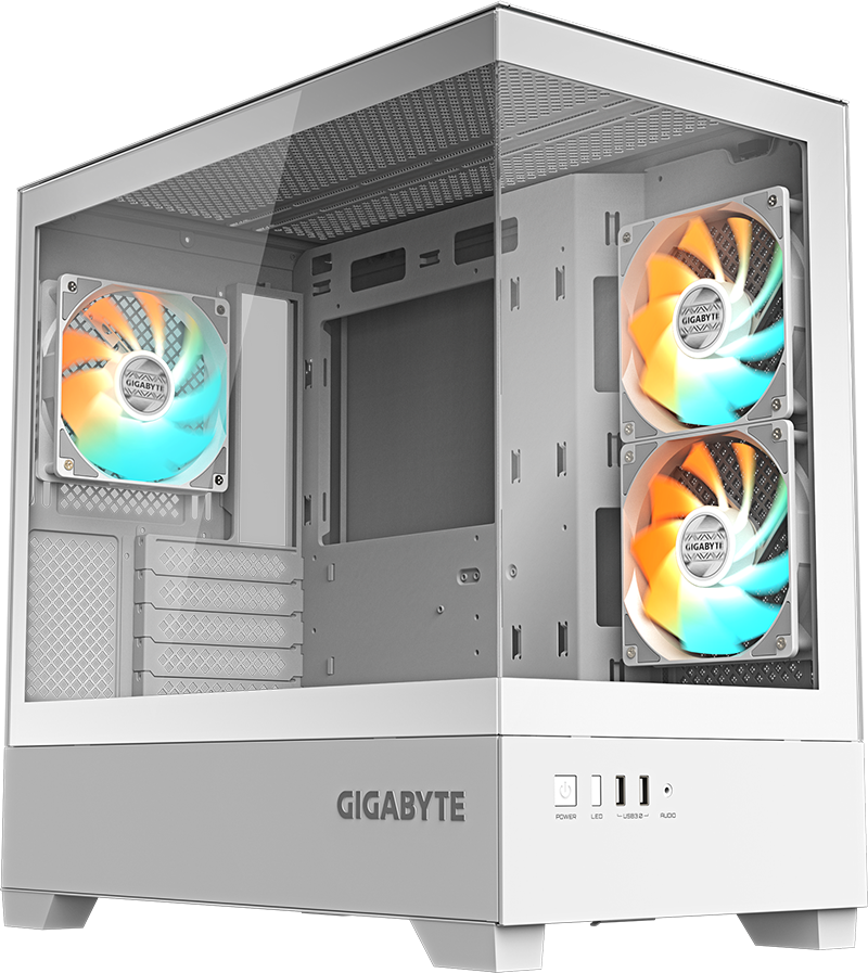 Gabinete Gigabyte C201 PANORAMIC ICE, de color Blanco