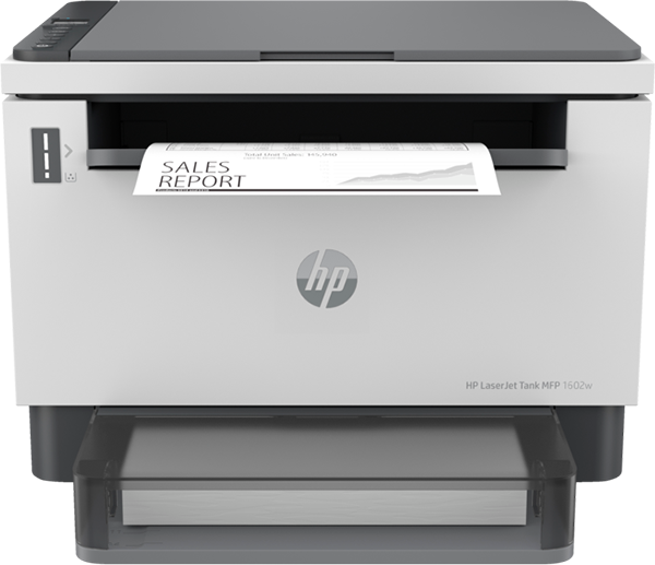 Vista frontal de la Impresora HP LaserJet Tank MFP 1602w (2R3E8A)