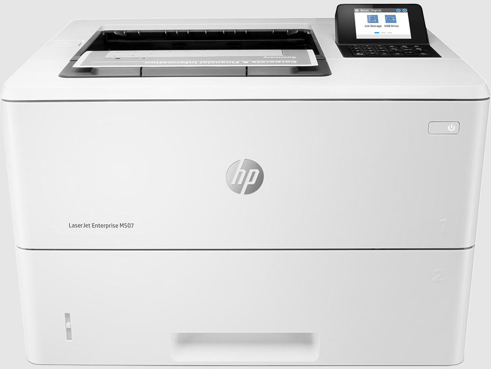 Vista frontal de la Impresora HP LaserJet Enterprise M507dn (1PV87A)