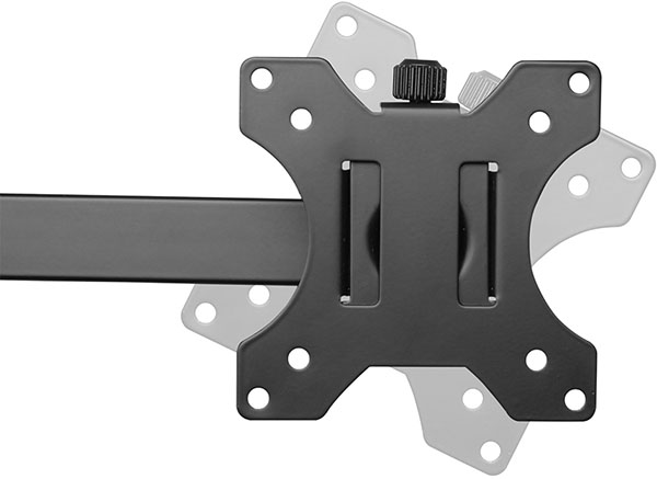 Detalle del Rango de inclinación de la placa VESA del Soporte de escritorio Intelaid IT-DB21E