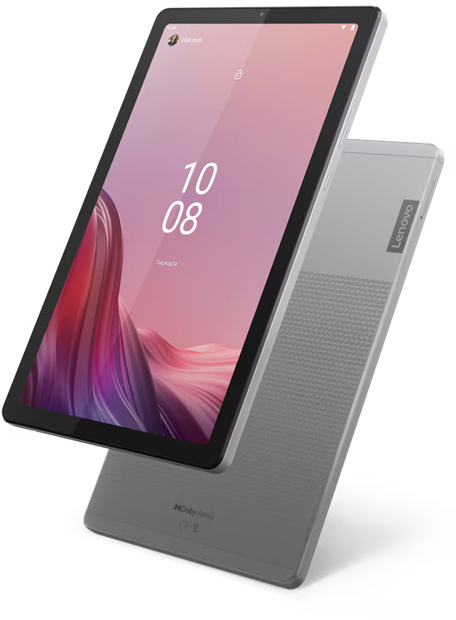 vistas de la Tablet Lenovo Tab M9 (ZAC30064AR), de frente y reverso.