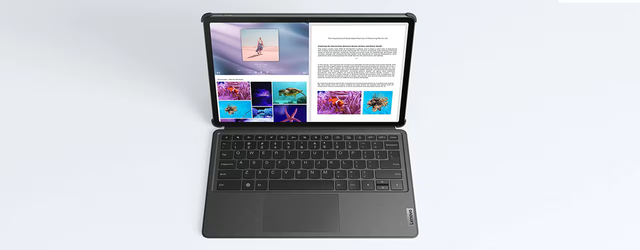 Tablet Lenovo Tab P12 con el Lenovo® Keyboard Pack para Tab P12.