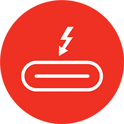 Ícono puerto USB Type-C™ para un suministro de energía acelerado