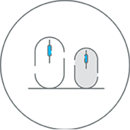 icono de mouse grande y pequeño para computadora