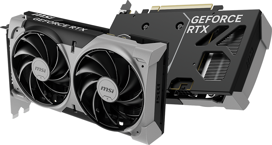 Vista frontal y trasera de la Placa de video MSI GeForce RTX™ 5060 8G VENTUS 2X OC