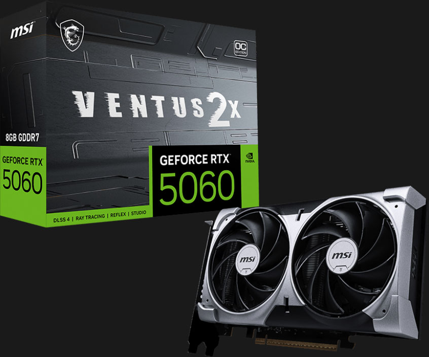 Placa de video MSI GeForce RTX™ 5060 8G VENTUS 2X OC