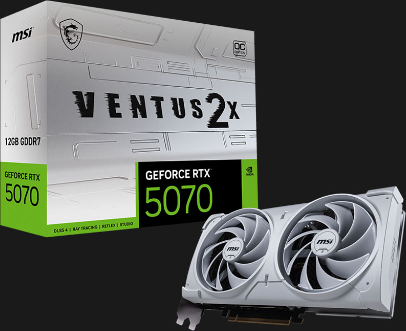 Placa de video MSI GeForce RTX™ 5070 12G VENTUS 2X OC WHITE