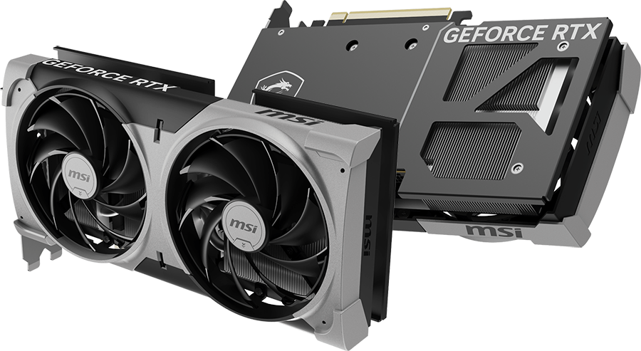 Vista frontal y trasera de la Placa de video MSI GeForce RTX™ 5070 12G VENTUS 2X OC