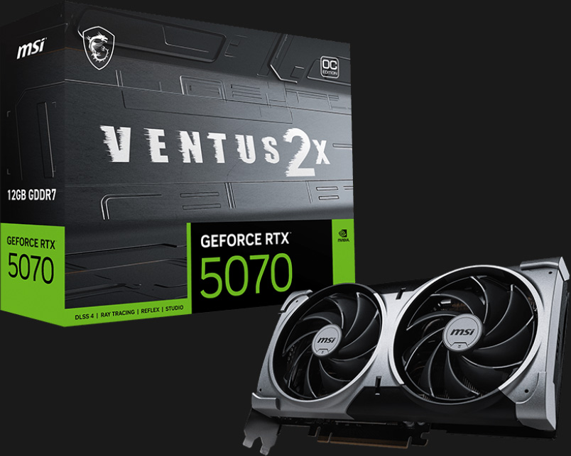 Placa de video MSI GeForce RTX™ 5070 12G VENTUS 2X OC